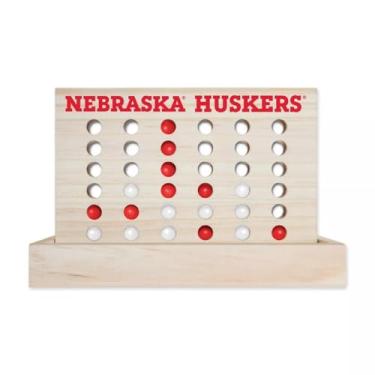 Imagem de Rico Industries NCAA Mini Travel Team 4 in A Row Mini Game- Wooden, Team Colors, 5.5" x 8" (Nebraska Cornhuskers)