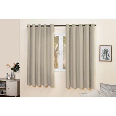 Imagem de Cortina 2,00 Largura 1,50 Altura Blackout Tecido Grosso Ilhós Tabaco -