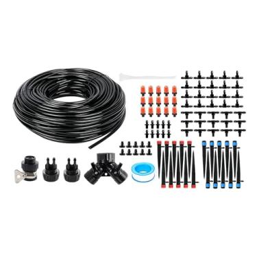 Imagem de IEUDNS de irrigação de jardim kit de irrigação por gotejamento fácil de instalar conjunto de gotejamento de rega para vasos de plantas estufa legumes