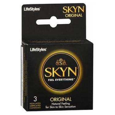 Imagem de Preservativos Lifestyles Skyn de poliisopreno sintético premium sem látex 3 cada da Lifestyles (pacote com 2)
