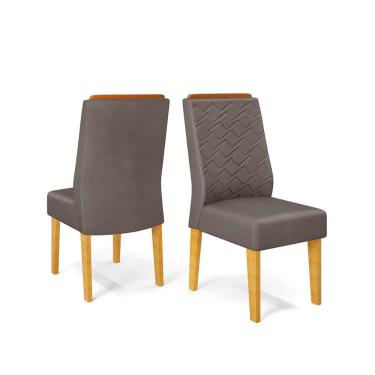 Imagem de Conjunto Kit 2 Cadeiras de Jantar dj Móveis Lidia Cedro Veludo Lunar