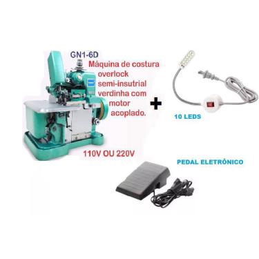 Imagem de Maquina Costura Overlock + Led + pedal Eletrônico-220v