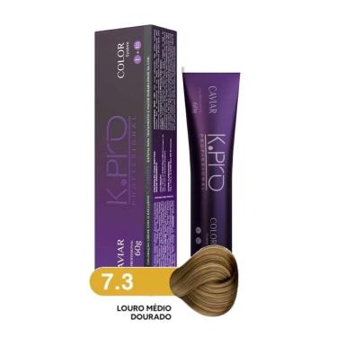 Imagem de Tintura Profissional k.pro Caviar Color 7.3 Loiro Médio Dourado 60g