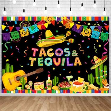 Imagem de Withu Pano de fundo Mexico Fiesta Tacos Tequila Cacto Fotografia Fundo Carnaval Festival Aniversário Cinco De Mayo Decorações de Festa Faixa Mexicana 1,8 x 1,2 m