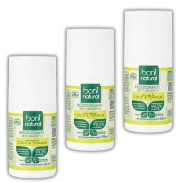 Imagem de Kit 3 Desodorantes Roll-On Coco e Toranja 55ml - Boni Natural