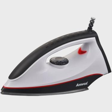 Imagem de Ferro de Passar Roupa a Seco Cabo Giratório Base Antiaderente Termostato Amvox af 1907 Preto