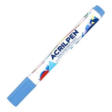Imagem de Caneta Marcador Acrilpen Acrilex 20 Ml - Cor: Azul Celeste 503 Pintura Permanente e Personalização É Ideal Para Personalizar E Detalhar Seus Projetos De Tecido Com Precisão E Durabilidade