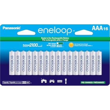 Imagem de Baterias recarregáveis pré-carregadas Ni-MH eneloop AAA 2100 ciclos Panasonic BK-4MCCA16FA, pacote com 16