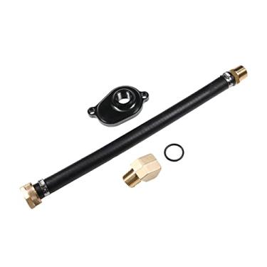 Imagem de CARMOCAR Kit de refrigeração de óleo Powerstroke 6.0L com adaptador anodizado de alumínio preto de substituição para Ford 2003 2004 2005 2006 2007 2008 2009 2010 Diesel