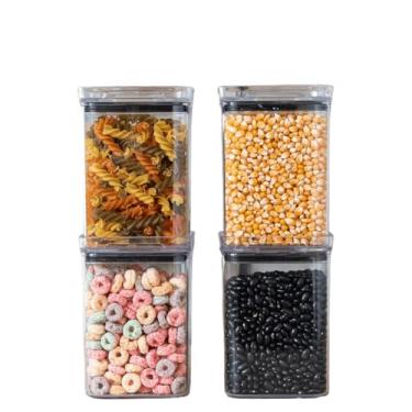 Imagem de Escolha Seu Kit Potes Herméticos Para Mantimentos De Cozinha Alimentos Armário Acrílico Plástico(Kit 4 Potes)