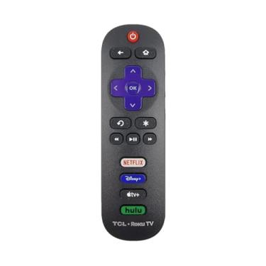 Imagem de Controle remoto de substituição OEM compatível com todas as Smart TVs TCL Roku 【Funciona apenas com TCL Roku TV, não para Roku Stick e Roku Box】(Netflix/Disney Plus/Apple TV+/Hulu)