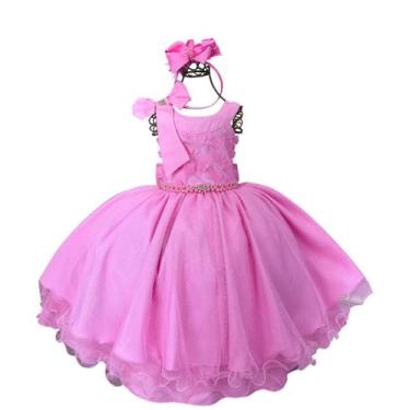 Imagem de Vestido Bella Child Nicole Rosa festa luxo, 12, Carnation pink
