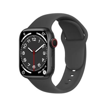 Imagem de DONEGANI Pulseira esportiva C1D para Apple Watch feminina Ultra 2 49 mm, série 10 46 mm, 9 8 7 45 mm 41 mm, SE 6 5 4 44 mm 40 mm, 3 2 1 42 mm 38 mm masculino iWatch, pulseira de silicone cinza
