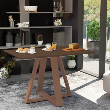 Imagem de Mesa Retangular Jantar 120x77cm Manu Imbuia Base Madeira Maciça