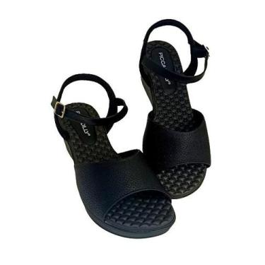 Imagem de Sandalia Feminina Piccadilly Anabela Ortopédica Esporão Leve Macia Con