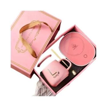 Imagem de Conjunto De Caneca De Cerâmica Usb Portátil Com Colher E Saco De Armaz