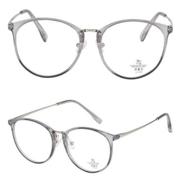 Imagem de Armação Óculos Para Grau Feminino Cinza Redondo Confortável Leve