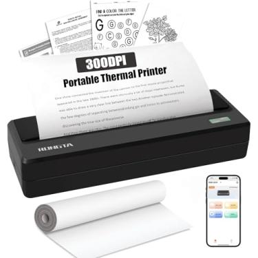 Imagem de Impressora portátil sem fio para viagens, impressora térmica Bluetooth, impressora sem tinta 300DPI suporta 21,6 cm x 28 cm, papel térmico A4 e A5, compatível com telefones e laptops Android iOS