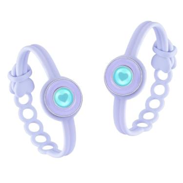 Imagem de TOTWOO Coleção de doces - Pulseiras de toque de longa distância, vibração e iluminação para o amor - Par de pulseiras para casais presente de relacionamento de longa distância para namorada, joias de