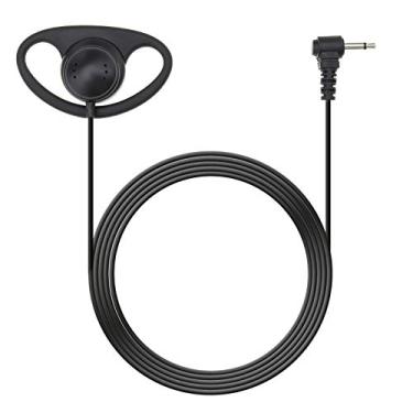 Imagem de Create idea Fone de ouvido com gancho em forma de D de 3,5 mm, conector de plugue de 1 pino, apenas para ouvir, fone de ouvido de borracha macia, sem microfone, para rádios bidirecionais