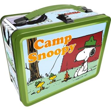 Imagem de AQUARIUS Snoopy Beagle Scouts Fun Box - Sturdy Tin Storage Box with Plastic Handle & Embossed Front Cover - Officially Licensed PeanutsMerchandise & Collectible Gift