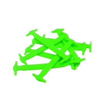 Imagem de Cadarço de silicone tênis infantil adulto flexível, sem amarras, prático, 8 pares (Verde)