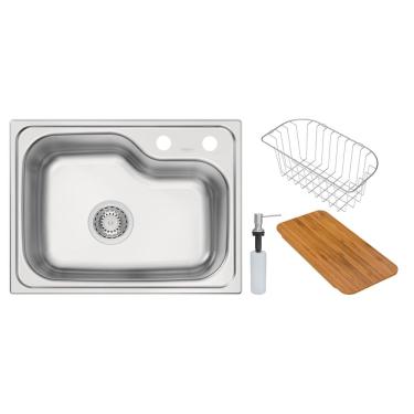 Imagem de Cuba Tramontina Morgana Compact 48 FX Undermount Aço Inox com Acessórios