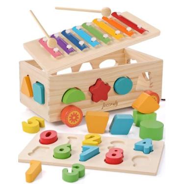 Imagem de Conjunto de quebra-cabeças numéricos Shape Sorter Xilofone Montessori 