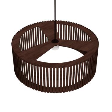 Imagem de Luminária Pendente Vênus Modelo Ripado Marrom