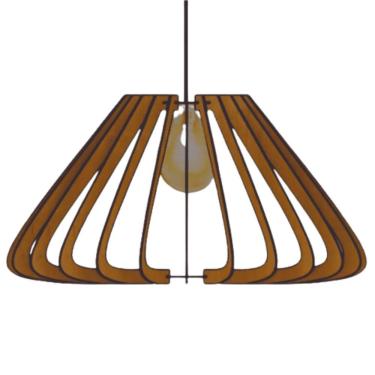 Imagem de Luminária Teto Tipo Pendente Macau Mdf Completa - Cor:mdf Marrom