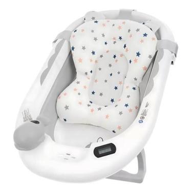 Imagem de Banheira Com Termômetro Digital Para Bebê Com Almofada De Banho Flutua