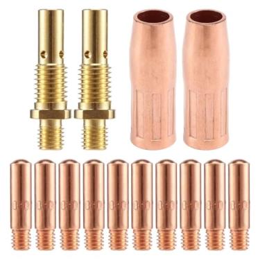 Imagem de 14 pçs acessórios da tocha de soldagem compatível para tweco mini/1 compatível para lincoln magnum 100l kit ponta do bocal soldador