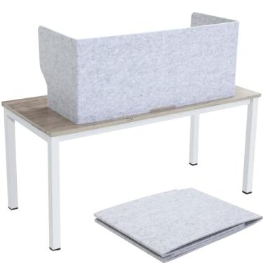 Imagem de Dunzoom Divisor de mesa grande de 47,3 x 15,7 polegadas dobrável com redução de ruído painel de privacidade divisor de mesa dobrável portátil para escritório de estudantes