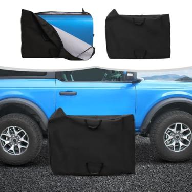 Imagem de Linskip Sacos de armazenamento de porta compatíveis com 2 portas Ford Bronco 2021-2025+, duráveis, impermeáveis e alças reforçadas, bolsas de armazenamento de 2 portas para acessórios Bronco