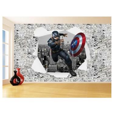 Imagem de Papel De Parede 3D Heróis Página Quadrinhos Hq 3,5M Nhma261 - Você Dec