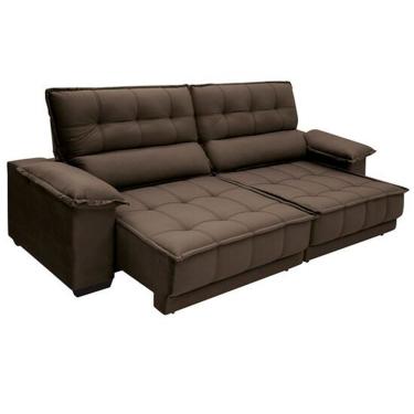 Imagem de Sofá Reclinável E Retrátil 2,30m Terraza Linoforte Marrom