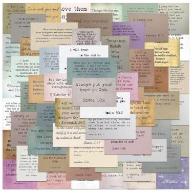 Imagem de 120 peças de adesivos clássicos do versículo da Bíblia, sem repetição, adesivo de citação inspiradora vintage cristão, adesivos de escritura de máquina de escrever, materiais de estudo bíblico para