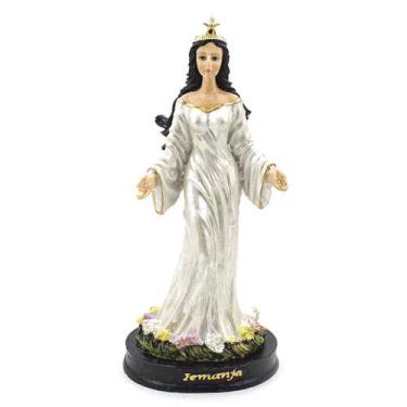 Imagem de Imagem Iemanjá Vestido Branco Resina 20 cm - Amém Decoração Religiosa
