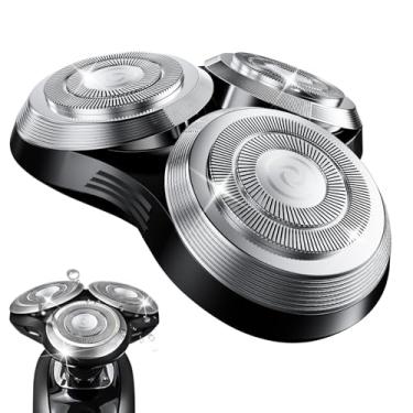 Imagem de Cabeças giratórias de substituição SH90 compatíveis com máquinas de barbear Philips Norelco Series 9000, cabeça de barbear de substituição com fivela de roda de metal dupla e lâminas de precisão de