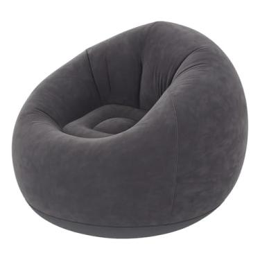 Imagem de Sofá Poltrona Puff Inflável Deluxe Aveludado Gigante - Impermeável, 100kg, Bomba Inclusa, Conforto Interno, Design Moderno e Portátil