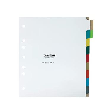 Imagem de Carstens divisórias de plástico resistentes, 11 abas, multicoloridas, em branco, para encadernadores de 3 anéis com abertura lateral