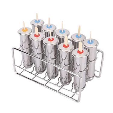 Imagem de Aramox Fabricante de Molde de Molde de Sorvete de Aço Inoxidável à Prova de Vazamento para Crianças, Com Kit de Limpeza, Palito de Madeira, Conjunto de 10, Fácil de Limpar