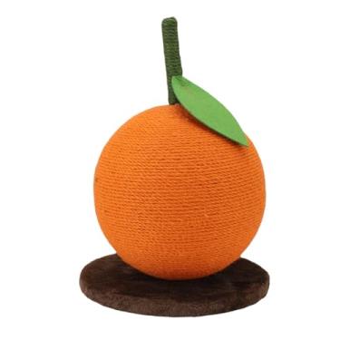 Imagem de Fockety Arranhador para gatos, Arranhador fofo em formato de tangerina com base estável, vertical para gatos de interior para sala de estar, quarto