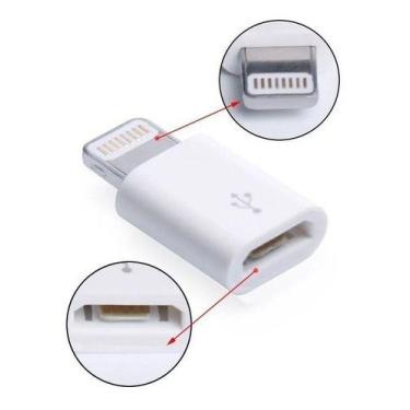 Imagem de Adaptador iPhone 5/6/7/8/e/x Para Micro Usb V8  - Xtrad