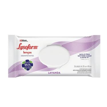 Imagem de Toalha Umedecida Desinfetante Lysoform Lavanda 36 Unidades