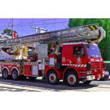 Imagem de Kit 4 Quebra-Cabeças Viatura Dos Heróis Bombeiros 60 Peças