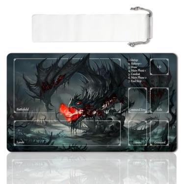 Imagem de LIUYANZE MTG Playmat compatível com jogo de tabuleiro TCG CCG RPG OCG, tamanho 61 x 35,5 cm, tapetes CCG (Dragon-Zone)