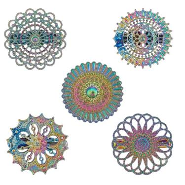 Imagem de NICENEEDED 6 peças de clipes vintage viking celta xaile com fecho caixa de armazenamento, liga de zinco colorido suéter suéter camisola, conjunto de alfinetes de manto medieval para homens homens