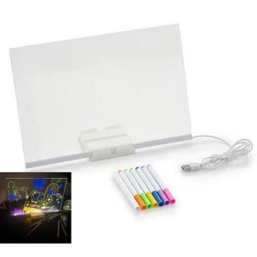 Imagem de Lousa Luminaria LED Quadro Caneta Desenho Escrita Anotaçoes Recado Mes