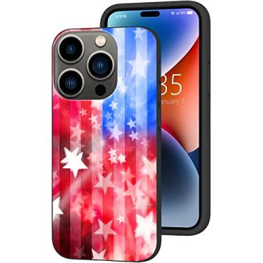 Imagem de Uiaoiais Compatível com iPhone 14 Pro Max, capa de telefone com estrelas americanas e listras para mulher homem TPU macio à prova de choque capa protetora projetada para iPhone 14 Pro Max 6,7